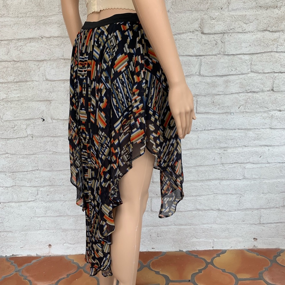 BLU MOON Silk High-Low Skirt, Mini-Lined
